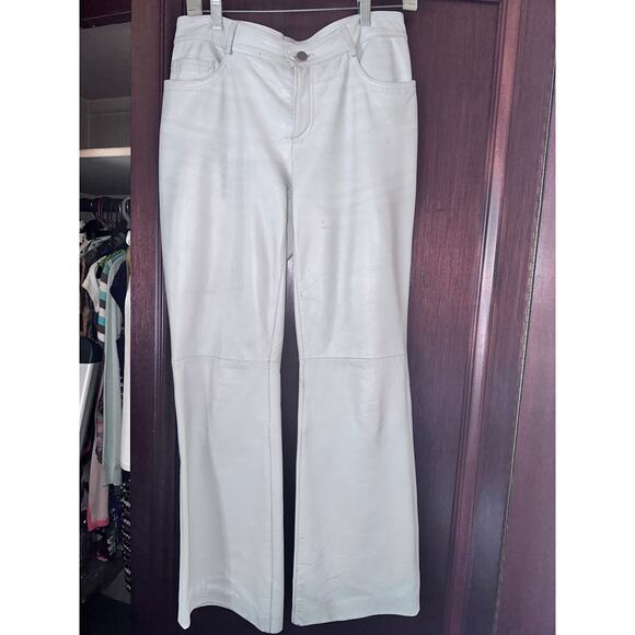 THEORY OFF WHITE LAMB LEATHER JEANS MADE IN ITALY 6 - Picture 9 of 9